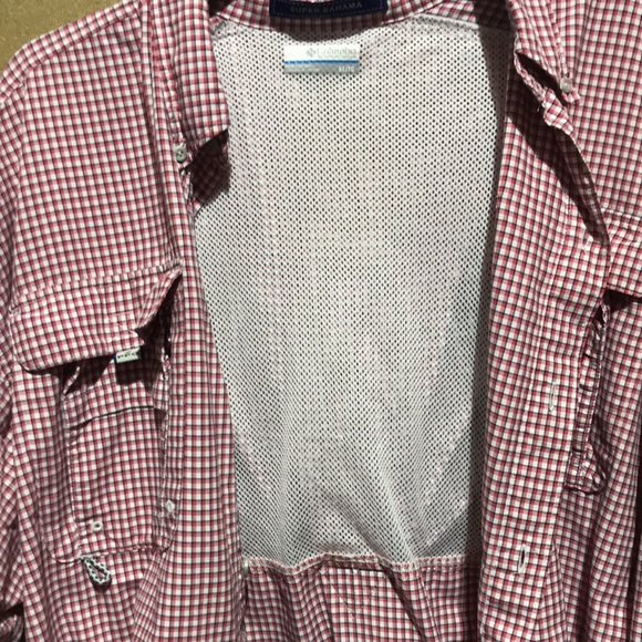 Columbia men’s Super Bahama red long sleeve button down shirt (size XL). - Picture 9 of 11